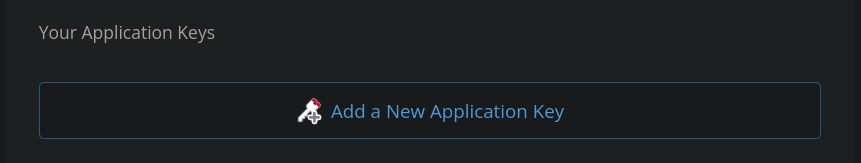 New Application Key button